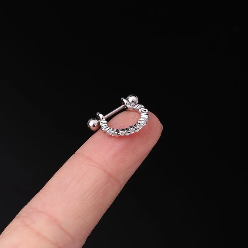 1Pc 20G Helix Earrings Ear Studs Ear Cuff Rook Woman Lobe Piercing Jewelry Barbell CZ Hoop Ear Tragus Cartilage