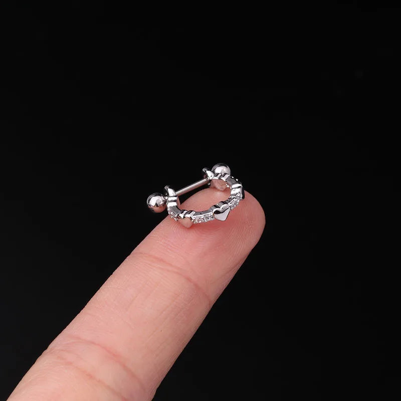 1Pc 20G Helix Earrings Ear Studs Ear Cuff Rook Woman Lobe Piercing Jewelry Barbell CZ Hoop Ear Tragus Cartilage