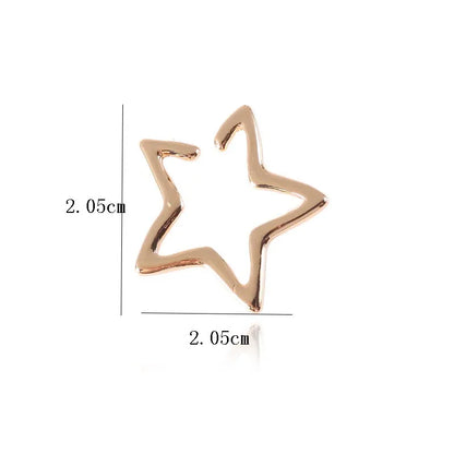 Girls Hollow Star Ear Cuff Earrings Studs Boho Vintage Fake Cartilage Earring Clip Earrings Women Earrings Punk Rock Earcuff