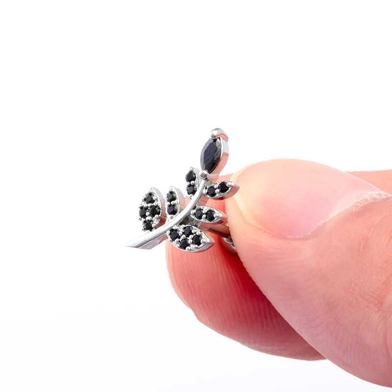 1PC Crystal CZ Helix Earrings Studs Ear Piercing 316L Surgical Steel Cartilage Earring 16G Tragus Conch Piercings for Women Punk