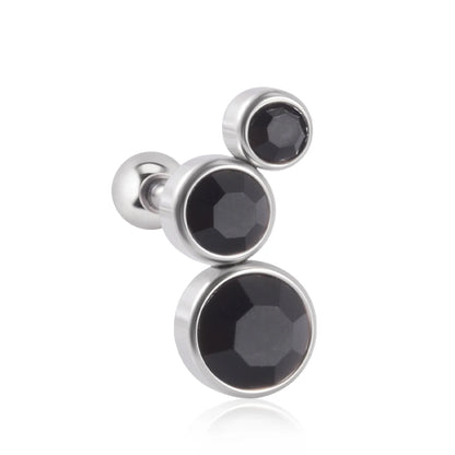 1PC Crystal CZ Helix Earrings Studs Ear Piercing 316L Surgical Steel Cartilage Earring 16G Tragus Conch Piercings for Women Punk