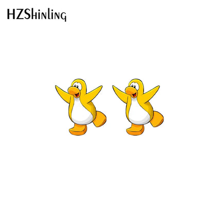 2021 New Baby Funny Yellow Duck Stud Earring Cute Animal Acrylic Resin Earrings Epoxy Handmade Jewelry Gifts Girl