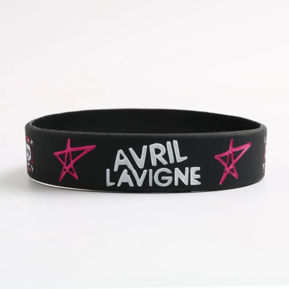 1 PC Avril Silicone Bracelets Rock Roll Music Punk Star Fashion Silicone Wristband