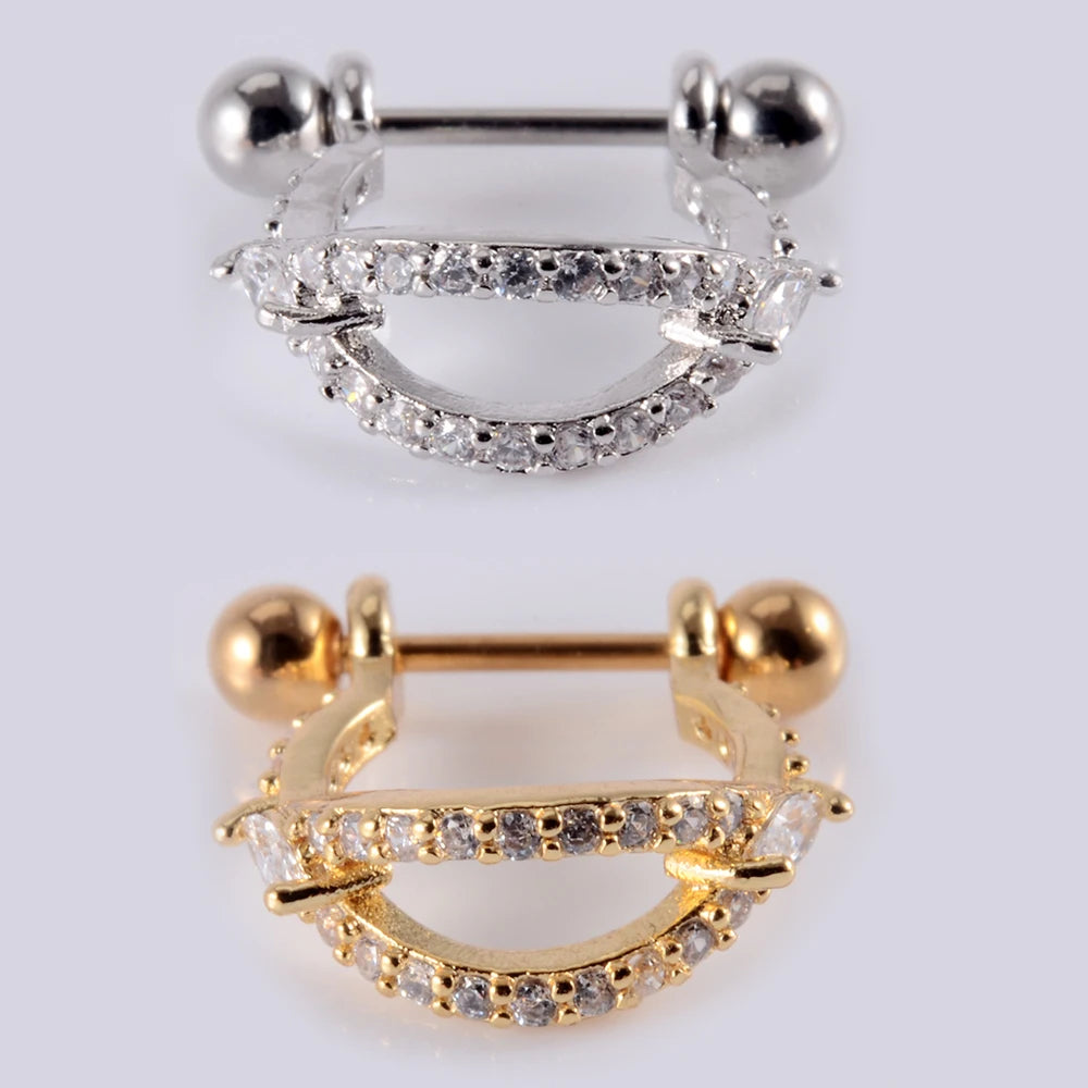 1Pcs Surgical Steel Barbell with CZ Hoop Ear Tragus Cartilage Helix Earrings Ear Studs Ear Cuff Rook Woman Lobe Piercing Jewelry