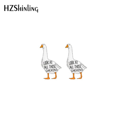 2021 New Baby Funny Yellow Duck Stud Earring Cute Animal Acrylic Resin Earrings Epoxy Handmade Jewelry Gifts Girl
