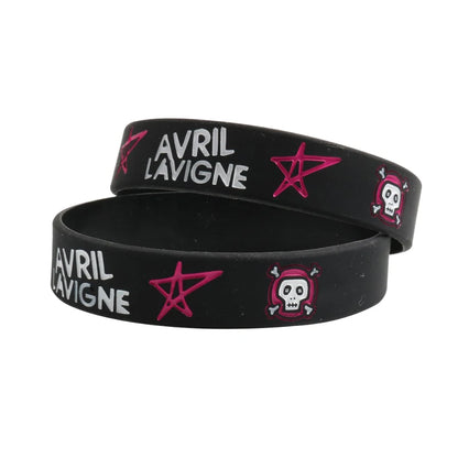 1 PC Avril Silicone Bracelets Rock Roll Music Punk Star Fashion Silicone Wristband