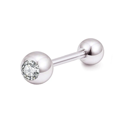 1PC Crystal CZ Helix Earrings Studs Ear Piercing 316L Surgical Steel Cartilage Earring 16G Tragus Conch Piercings for Women Punk