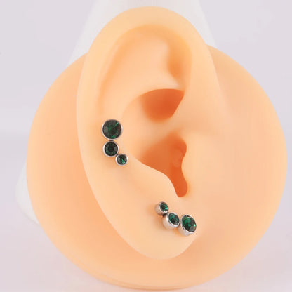 1PC Crystal CZ Helix Earrings Studs Ear Piercing 316L Surgical Steel Cartilage Earring 16G Tragus Conch Piercings for Women Punk