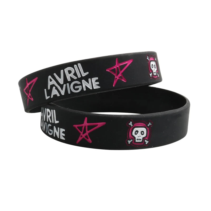 1 PC Avril Silicone Bracelets Rock Roll Music Punk Star Fashion Silicone Wristband
