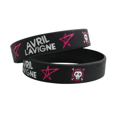 1 PC Avril Silicone Bracelets Rock Roll Music Punk Star Fashion Silicone Wristband