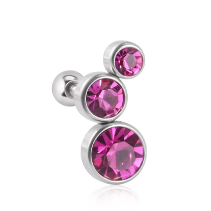 1PC Crystal CZ Helix Earrings Studs Ear Piercing 316L Surgical Steel Cartilage Earring 16G Tragus Conch Piercings for Women Punk