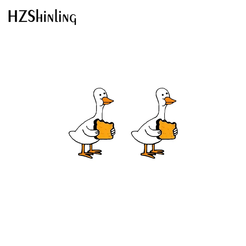 2021 New Baby Funny Yellow Duck Stud Earring Cute Animal Acrylic Resin Earrings Epoxy Handmade Jewelry Gifts Girl