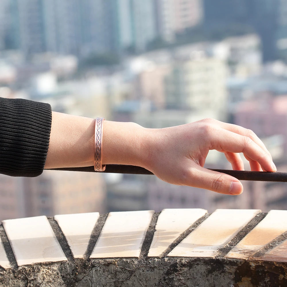 Infinite Love Pure Copper Bracelets Magnetic Cuff Adjustable Magnet Health Energy Bangles Arthritis Pain Relief Jewelry