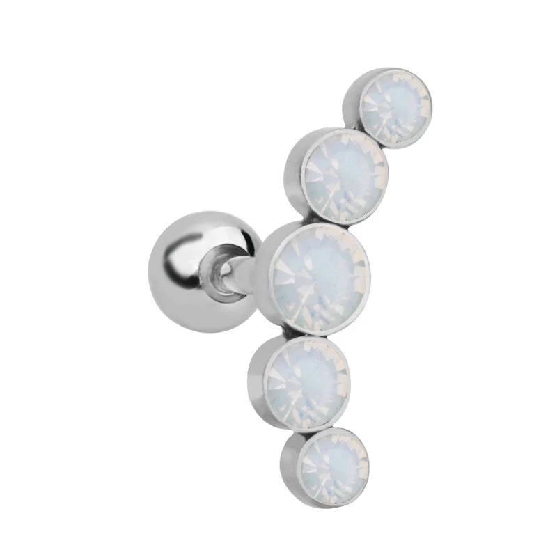 1PC Crystal CZ Helix Earrings Studs Ear Piercing 316L Surgical Steel Cartilage Earring 16G Tragus Conch Piercings for Women Punk
