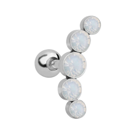 1PC Crystal CZ Helix Earrings Studs Ear Piercing 316L Surgical Steel Cartilage Earring 16G Tragus Conch Piercings for Women Punk