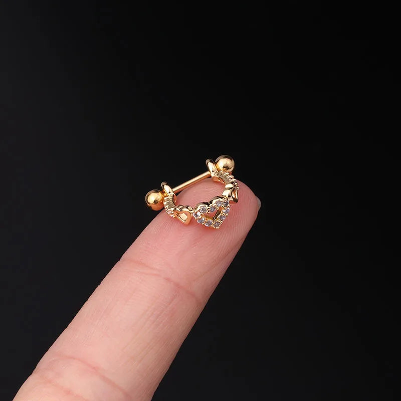 1Pc 20G Helix Earrings Ear Studs Ear Cuff Rook Woman Lobe Piercing Jewelry Barbell CZ Hoop Ear Tragus Cartilage
