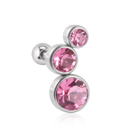 1PC Crystal CZ Helix Earrings Studs Ear Piercing 316L Surgical Steel Cartilage Earring 16G Tragus Conch Piercings for Women Punk