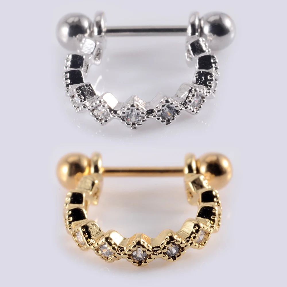 1Pcs Surgical Steel Barbell with CZ Hoop Ear Tragus Cartilage Helix Earrings Ear Studs Ear Cuff Rook Woman Lobe Piercing Jewelry