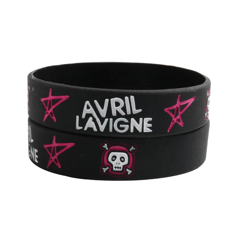 1 PC Avril Silicone Bracelets Rock Roll Music Punk Star Fashion Silicone Wristband