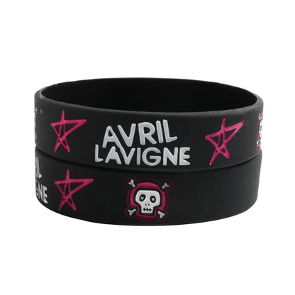 1 PC Avril Silicone Bracelets Rock Roll Music Punk Star Fashion Silicone Wristband