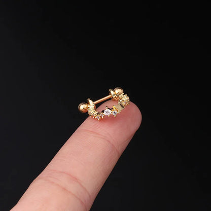 1Pc 20G Helix Earrings Ear Studs Ear Cuff Rook Woman Lobe Piercing Jewelry Barbell CZ Hoop Ear Tragus Cartilage