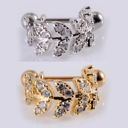 1Pcs Surgical Steel Barbell with CZ Hoop Ear Tragus Cartilage Helix Earrings Ear Studs Ear Cuff Rook Woman Lobe Piercing Jewelry