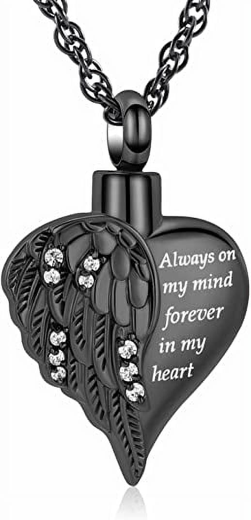 Pendant Black Necklaces, Stainless Steel, 0.83”L*1.1”H Inch, 14.7G