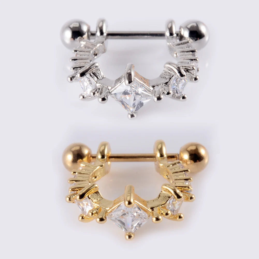 1Pcs Surgical Steel Barbell with CZ Hoop Ear Tragus Cartilage Helix Earrings Ear Studs Ear Cuff Rook Woman Lobe Piercing Jewelry