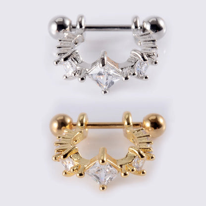 1Pcs Surgical Steel Barbell with CZ Hoop Ear Tragus Cartilage Helix Earrings Ear Studs Ear Cuff Rook Woman Lobe Piercing Jewelry