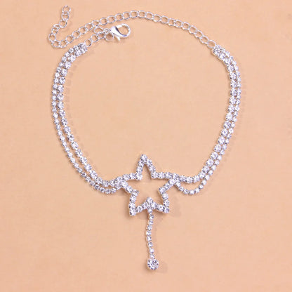 Stonefans Multi-Layer Star Anklet Chain Bracelet on the Leg Wholesale for Women Crystal Luxury Summer Beach Ankle Jewelry Gift