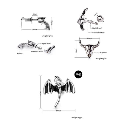 1PC Crystal CZ Helix Earrings Studs Ear Piercing 316L Surgical Steel Cartilage Earring 16G Tragus Conch Piercings for Women Punk