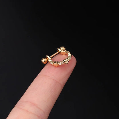 1Pc 20G Helix Earrings Ear Studs Ear Cuff Rook Woman Lobe Piercing Jewelry Barbell CZ Hoop Ear Tragus Cartilage