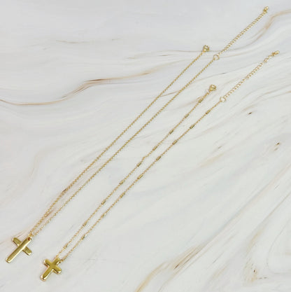 Pretty Chain Cross Necklace Set of 2