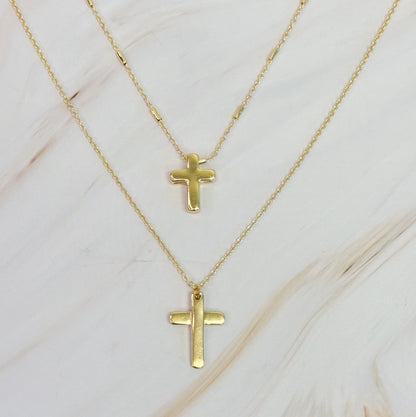 Pretty Chain Cross Necklace Set of 2