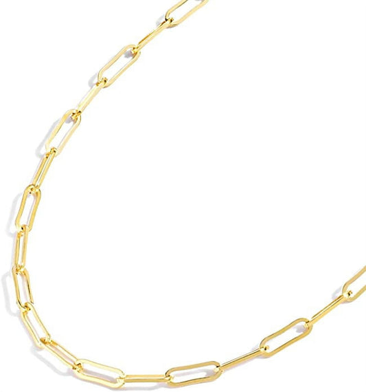 Gold Chain Necklace Collection - 14K Solid Yellow Gold Filled Paper Clip Link Chain Necklaces for Women and Men with Different Sizes (2.0Mm, 2.5Mm)