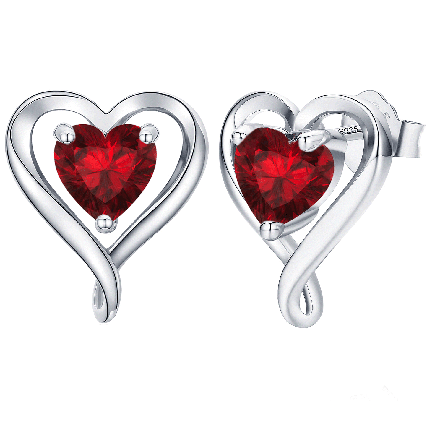 Heart Earrings for Women Sterling Silver 925 ,5A Cubic Zircon Jewelry Festival Gift for Her