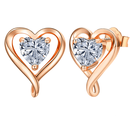Heart Earrings for Women Sterling Silver 925 ,5A Cubic Zircon Jewelry Festival Gift for Her