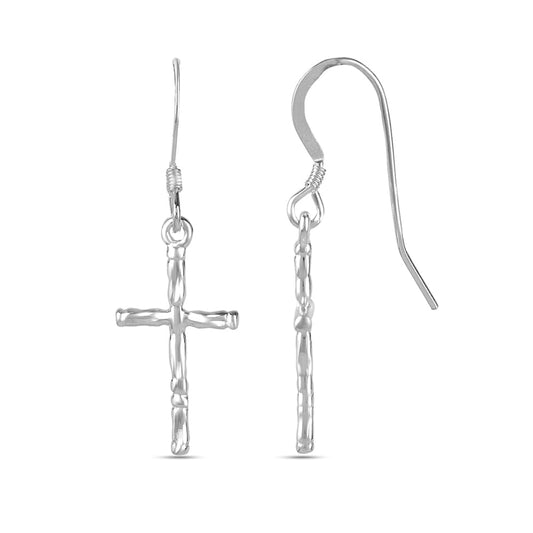 925 Sterling Silver Fishhook Cross Drop Dangle Earrings Jewelry Gifts for Women and Teen 35MM