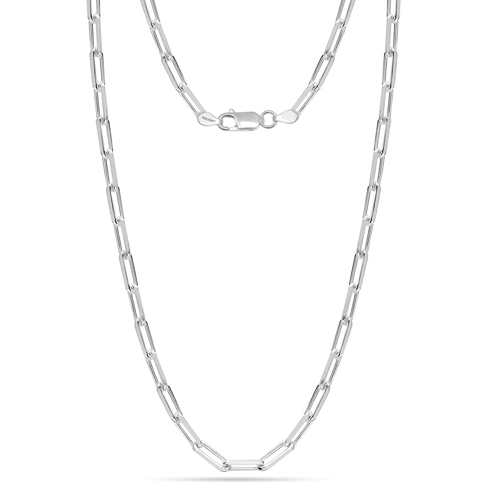 925 Sterling Silver Chain Necklace for Womens, Lightweight 3MM Italian Paperclip Link Chain Necklace 16" Inch Jewelry Gifts for Women