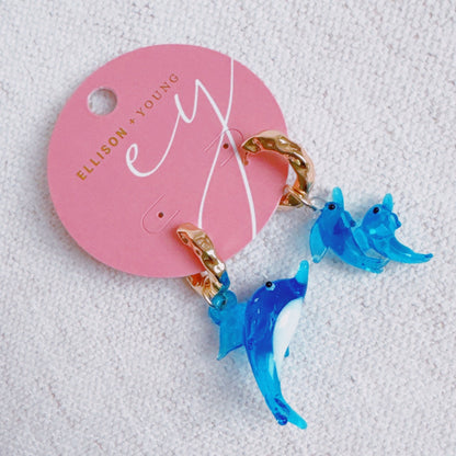 Mama and Baby Dolphins Earrings