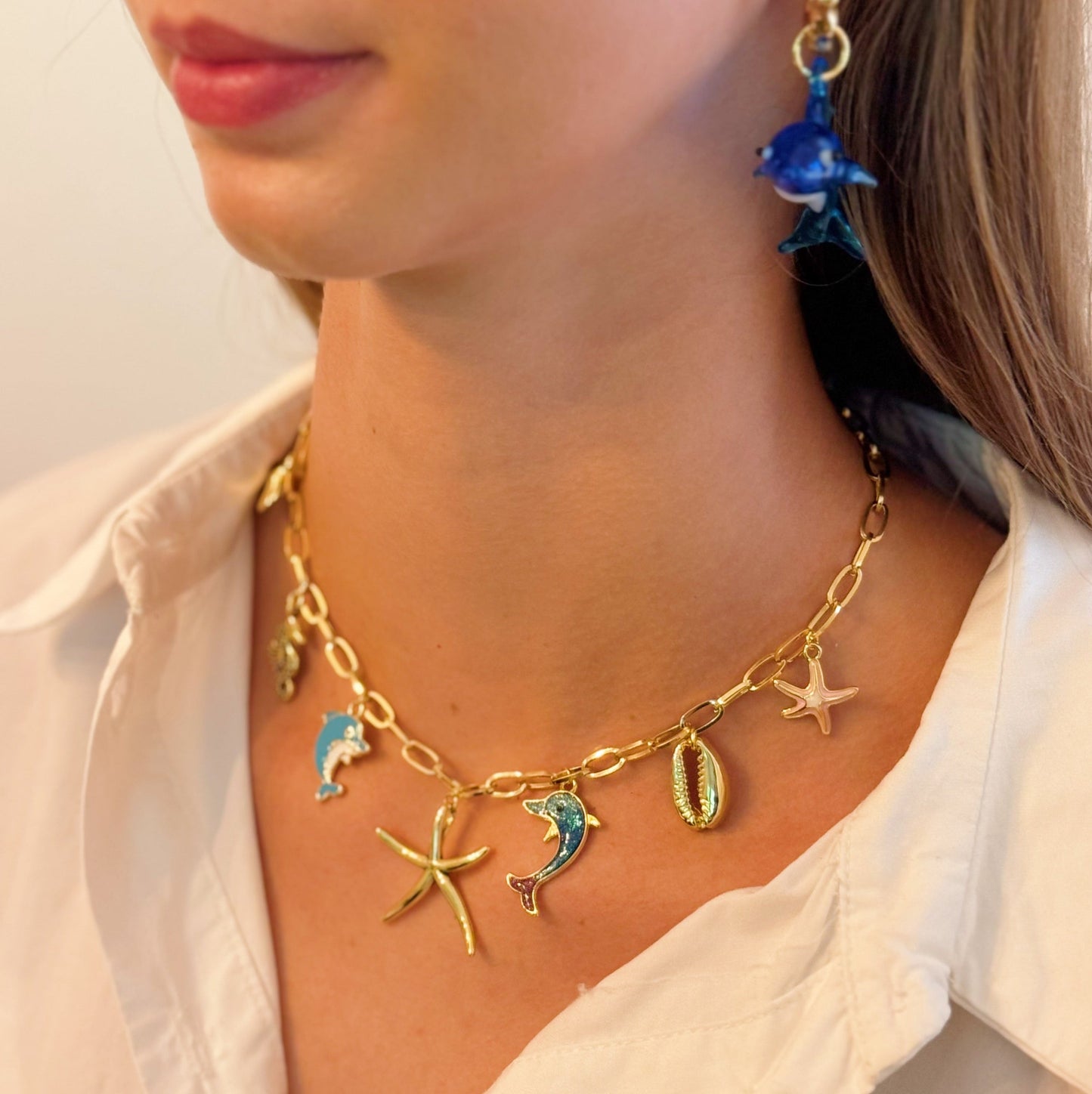 Mama and Baby Dolphins Earrings