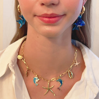 Mama and Baby Dolphins Earrings