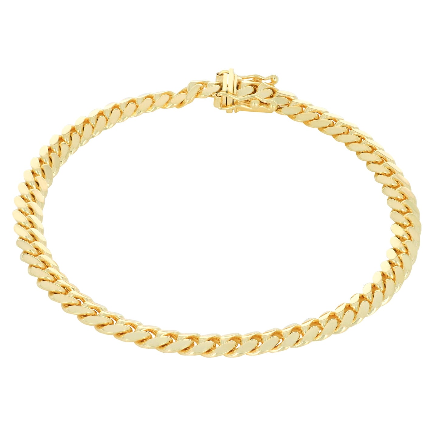 10K Real Yellow Gold Solid Miami Cuban Link 5Mm Chain Bracelet (7"-9") Italian Jewelry for Men