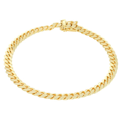 10K Real Yellow Gold Solid Miami Cuban Link 5Mm Chain Bracelet (7"-9") Italian Jewelry for Men