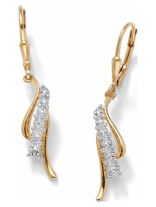 Diamond Accent Waterfall Drop Earrings in 14K Gold-Plated Sterling Silver