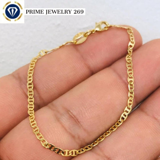 14K Gold Filled Mariner Link Bracelet - Newborn Baby Bracelet - Mariner Link Bracelet for Kids Womens Mens