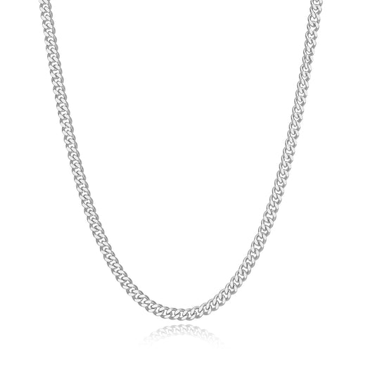 5Mm Silver Chain for Men,Stainless Steel Cuban Link Chain Necklace for Men ,Mens Chain Necklaces Silver 16,18,20,22,24, Inch