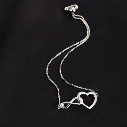 925 Sterling Silver Heart Artificial Crystal Bracelets for Women Luxury Designer Jewelry Accessories Holiday Gifts Stock in USA