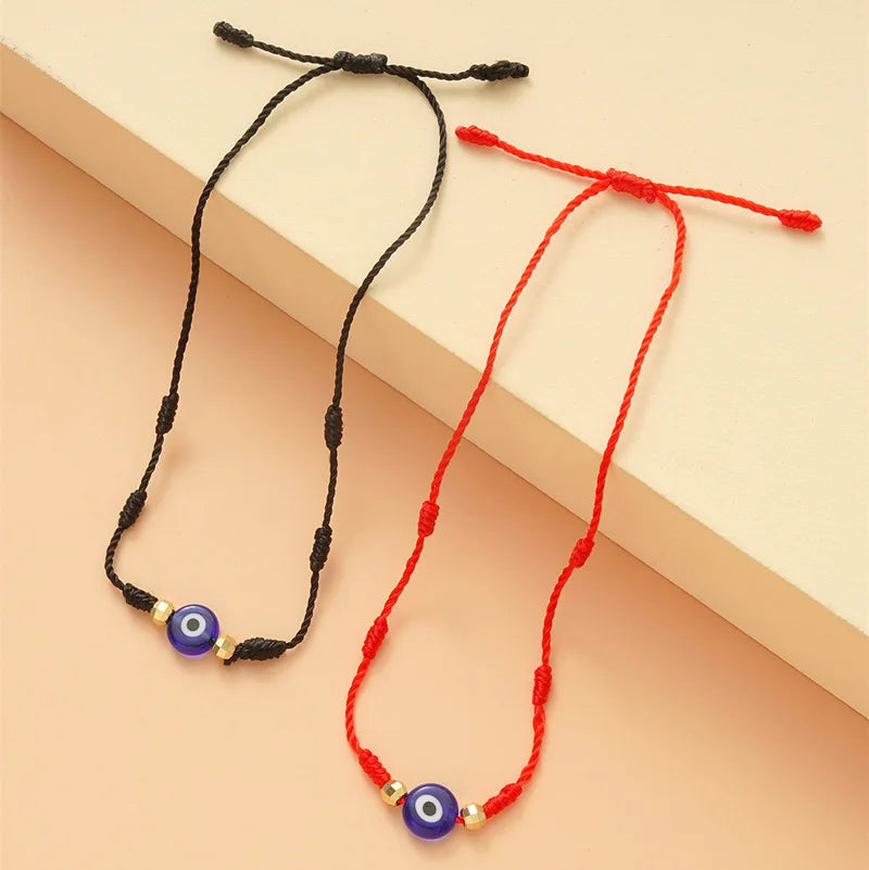 6Pcs/Set 7 Knots Lucky Friendship Bracelets for Woman Men Turkish Evil Eye Red Black Braided Bracelet Charm Adjustable Jewelry