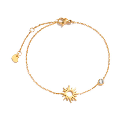 Birthstone Zirconia Thin Chain Link Cross Bracelet Stainless Steel Women'S Adjustable Link Stacked Layered Chain Bracelets
